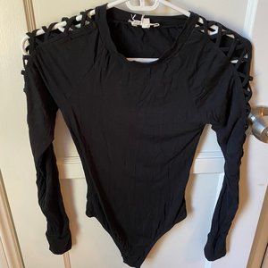 Honey Punch Black Bodysuit